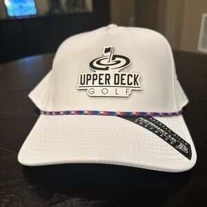⛳ Upper Deck Golf Performance Snapback Hat – White - New Without Tags